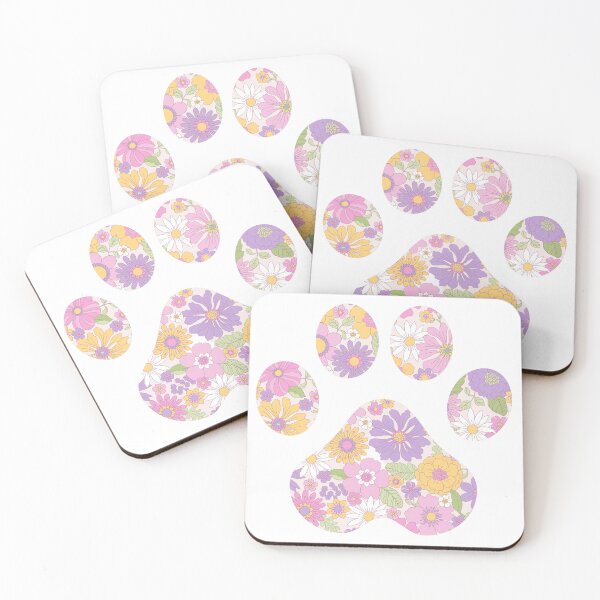 Item preview, 1970s Pink Floral Paw Print designed and sold by annmariestowe.