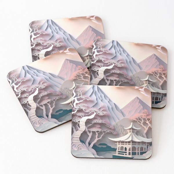 Item preview, Paper Cutout Landscape with Pavilion designed and sold by surfsprite.