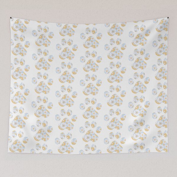 Item preview, 1970s Blue Floral Paw Print designed and sold by annmariestowe.