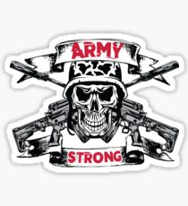Army Strong Skull and Cross Rifles Pirate Sticker