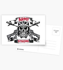 Army Strong Skull and Cross Rifles Pirate Postcards