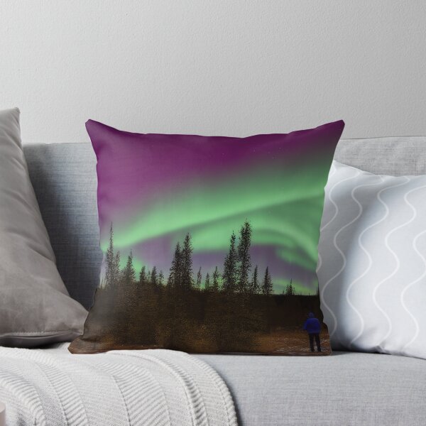 Item preview, Aurora borealis with trees designed and sold by pietrofoto.