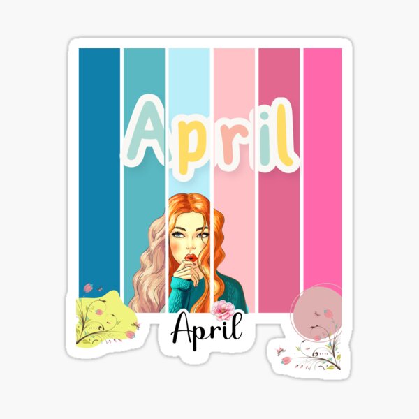 Copy of April and girl_black Sticker