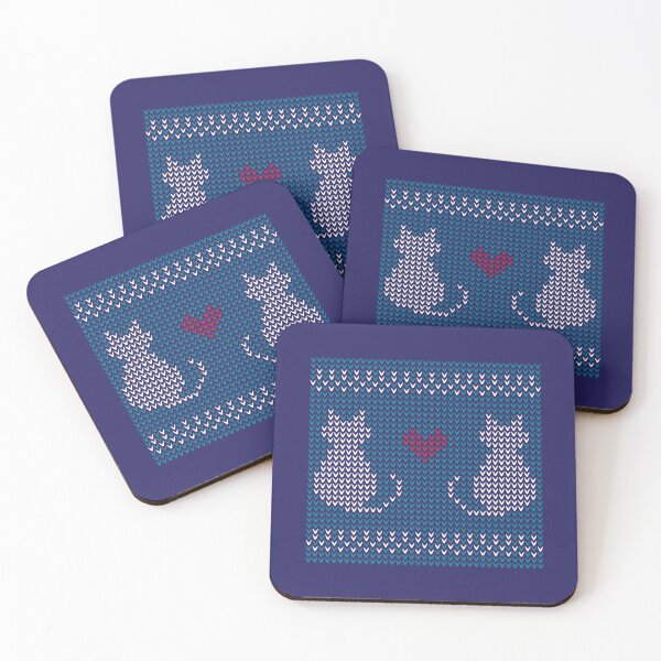 Item preview, Cat love knit pattern design for crocheters, knitters, cat people designed and sold by wondertree.
