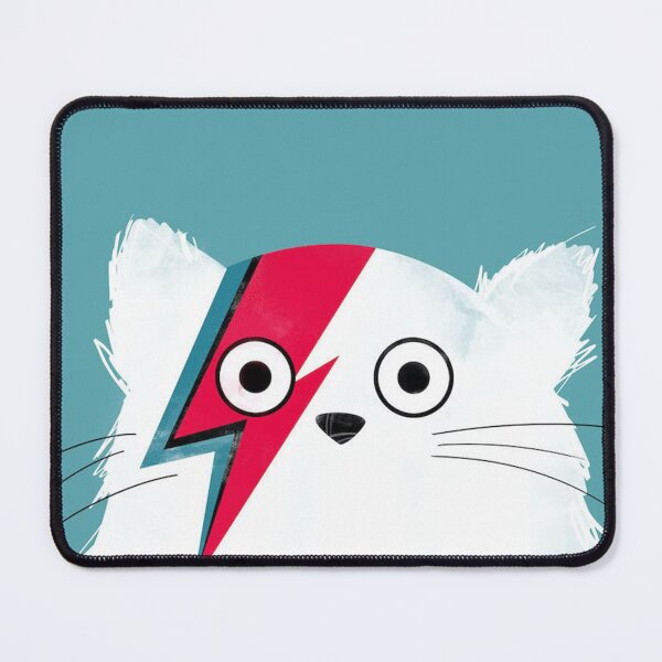 Aperçu de l'œuvre Chat Bowie Imprimé Blanc créée et vendue par williamzmichael.