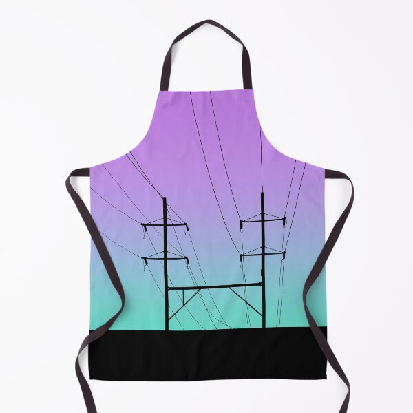 Item preview, Electricity wires pylon blue and purple  landscape  designed and sold by TinyArtCorner.