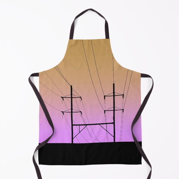 Item preview, Electricity wires pylon yellow and purple  landscape  designed and sold by TinyArtCorner.