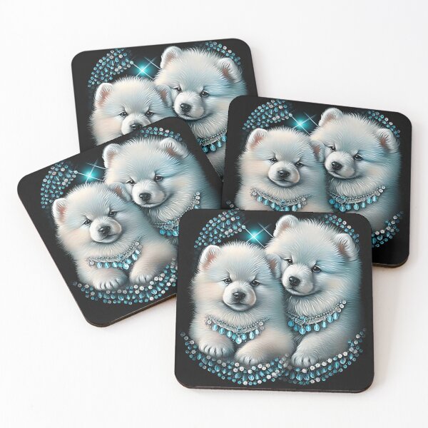 Item preview, Crystal Samoyed Puppies  designed and sold by Nocturne  Paws.