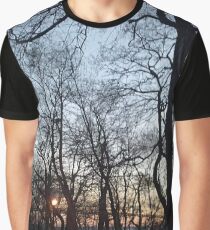 Night, Trees, Sunset, Water, Bridge Graphic T-Shirt