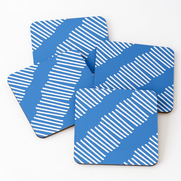 Item preview, Blue and white diagonal abstract lined pattern designed and sold by by-jwp.