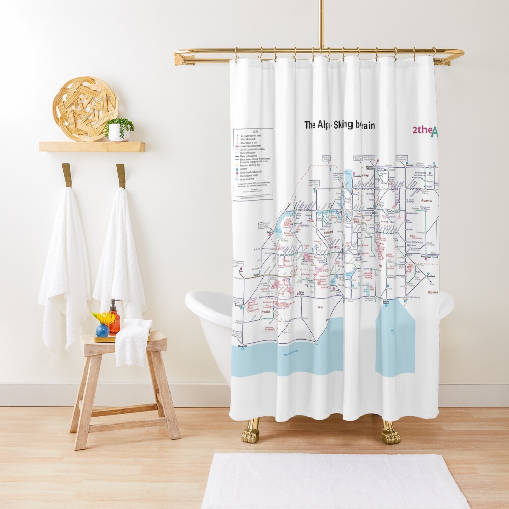 The Alps - Schematic Rail map Shower Curtain