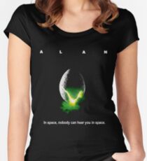 Funny Wrong Alien "Alan" Shirt - No One Can Hear You In Space Women's Fitted Scoop T-Shirt