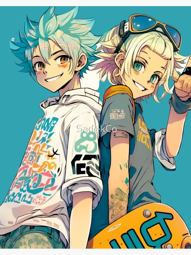 Anime Skateboard Boy and Girl Anime Manga Hold My Hands Art Board Print  for Sale by SadekCo