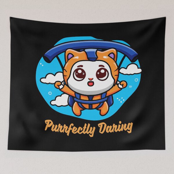 Item preview, Feline Adventure: Purrfectly Daring Cat Goes Skydiving designed and sold by Colorful Dreams.