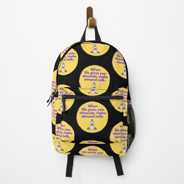Item preview, When Life Gives You Almonds, Make Almond Milk with Yellow Background and a Bottle of Almond Milk. designed and sold by Paul Corps.