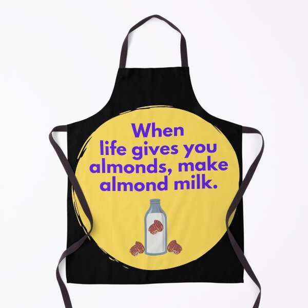 Item preview, When Life Gives You Almonds, Make Almond Milk with Yellow Background and a Bottle of Almond Milk. designed and sold by Paul Corps.