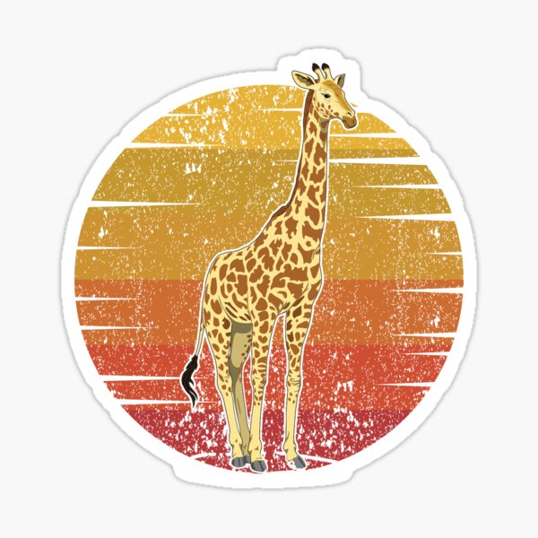 Item preview, Cute Giraffe Retro Sunset Vintage Animal Lover Design , Giraffe Lovers Gifts designed and sold by BIHI14.