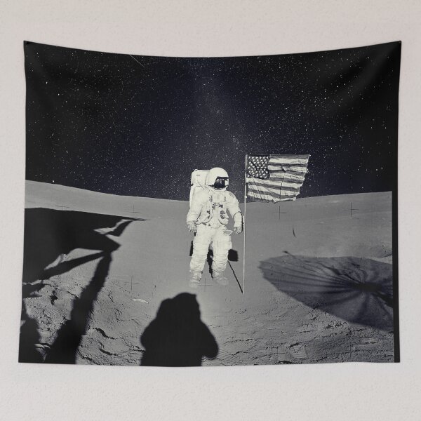 Item preview, Astronaut Edgar D. Mitchell, lunar module pilot for the Apollo 14 - black and white designed and sold by trendistudio.