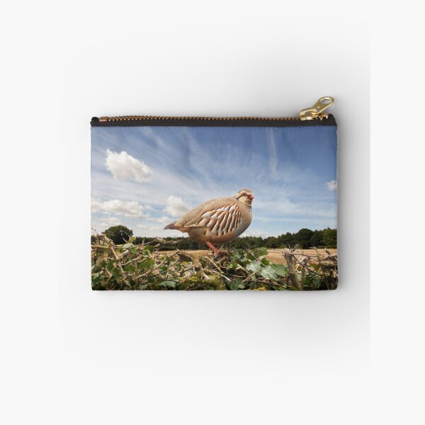 Item preview, Red legged partridge bird close up on hedge designed and sold by simonbratt.