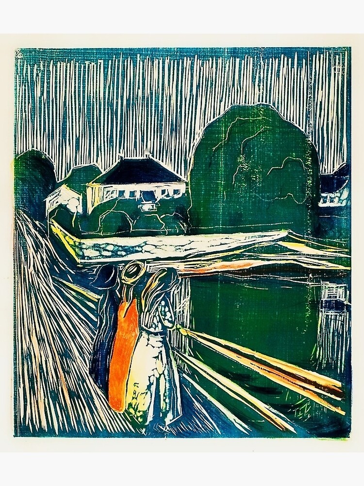 Disover The Girls on the Bridge (1918) by Edvard Munch. Premium Matte Vertical Poster