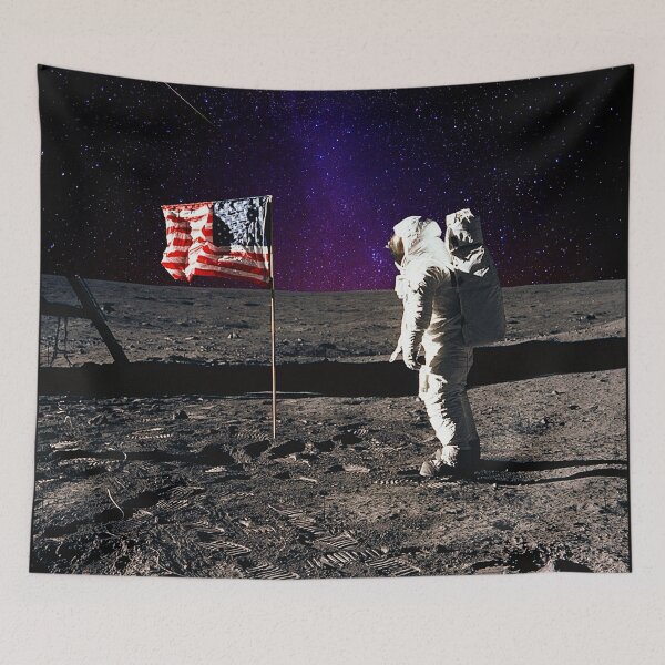 Item preview, Buzz Aldrin and the U.S. Flag on the Moon, Apollo 11 designed and sold by trendistudio.
