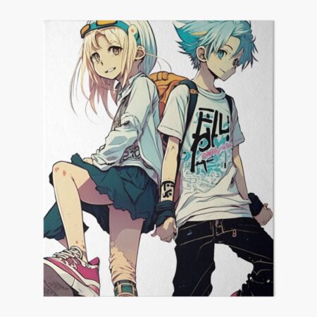 Anime Skateboard Boy and Skateboard Girl Story 1 We are just friends manga  Art Board Print for Sale by SadekCo