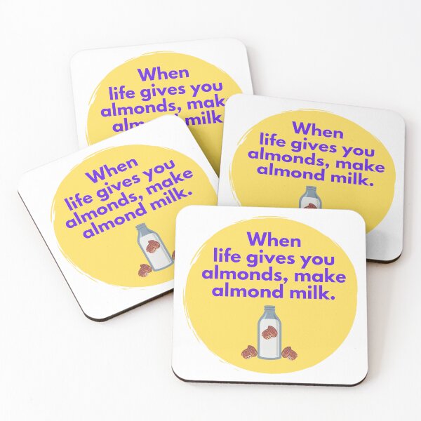 Item preview, When Life Gives You Almonds, Make Almond Milk with Yellow Circle and a Bottle of Almond Milk. Ideal for Light Backgrounds. designed and sold by Paul Corps.