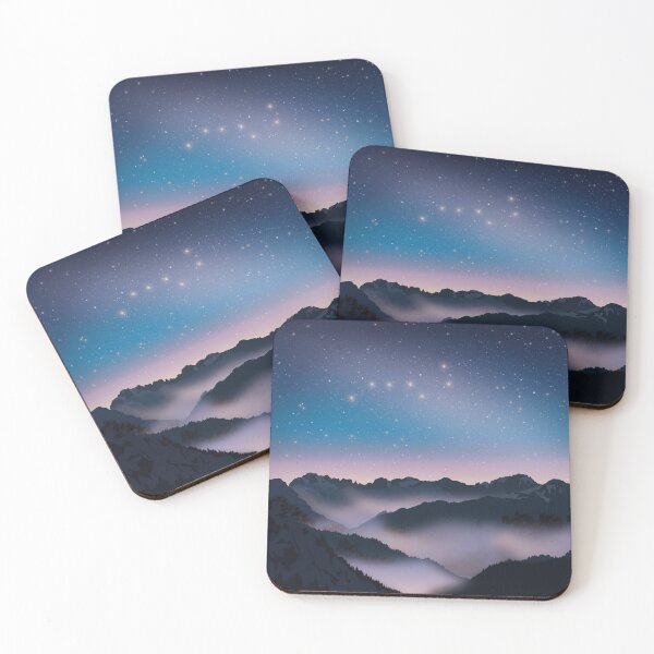 Item preview, Mountain landscape on a starry night designed and sold by Emilie BESSON.