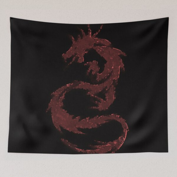 Item preview, Red Dragon Abstract Black Background Tattoo Style Distorted designed and sold by kattakitty.