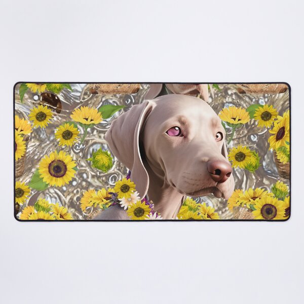 Item preview, Weimaraner Sunflower Necklace designed and sold by purplesensation.