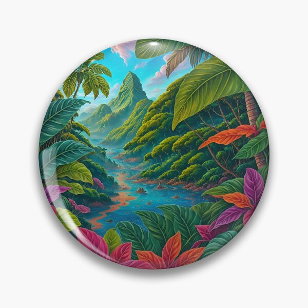 Item preview, A Lush Tropical Jungle With Exotic Plants Ai Generated Art designed and sold by AiGens.