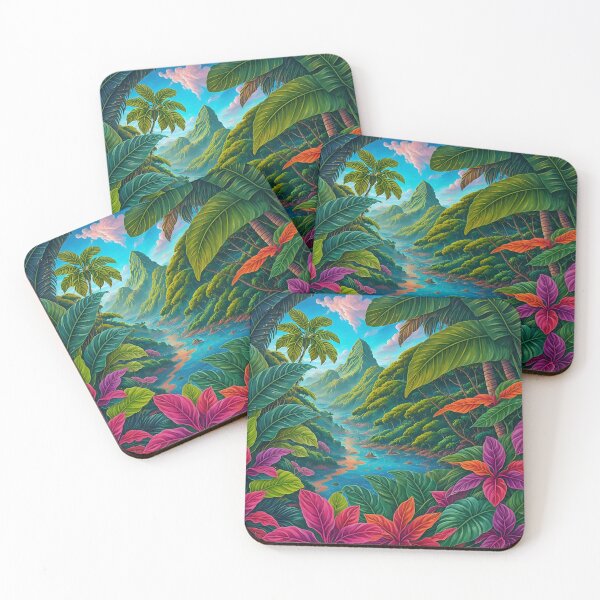 Item preview, A Lush Tropical Jungle With Exotic Plants Ai Generated Art designed and sold by AiGens.