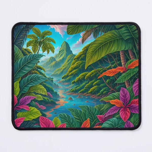 Item preview, A Lush Tropical Jungle With Exotic Plants Ai Generated Art designed and sold by AiGens.