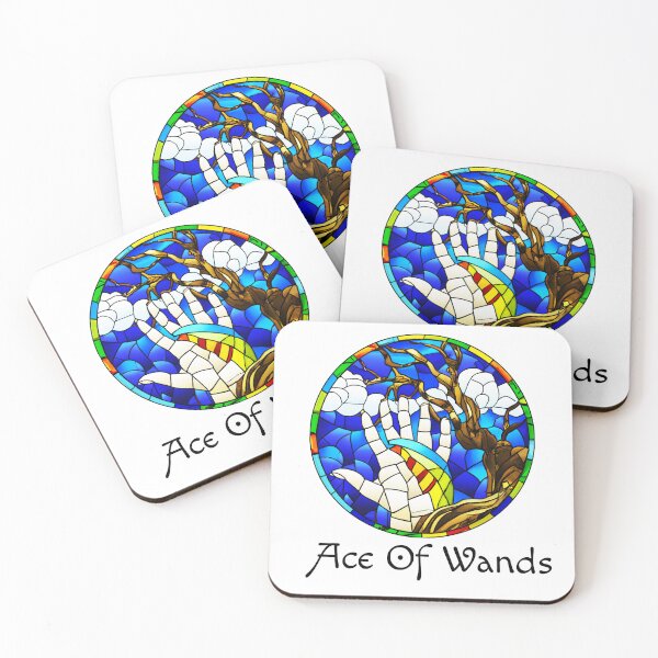 Item preview, Minor Arcana Ace of Wands - Stained Glass Design for T-shirt, stickers and other accessories designed and sold by Pixel Waite.