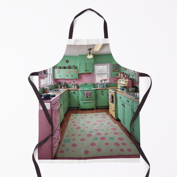 Item preview, A Vintage Retro Kitchen With Pastel-Colored Appliances And A Refrigerator Ai Generated Art designed and sold by AiGens.
