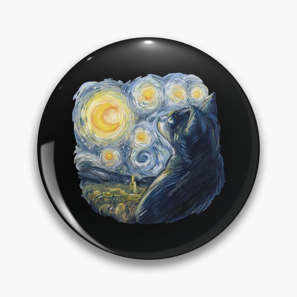 Item preview, Cat in Van Gogh Starry Night Style designed and sold by GreenMall.