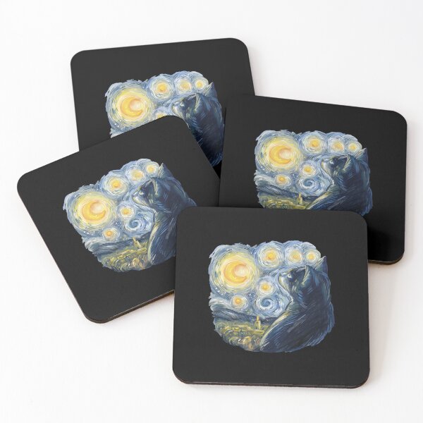 Item preview, Cat in Van Gogh Starry Night Style designed and sold by GreenMall.