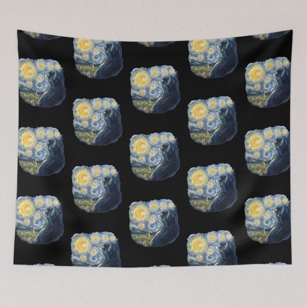 Item preview, Cat in Van Gogh Starry Night Style designed and sold by GreenMall.