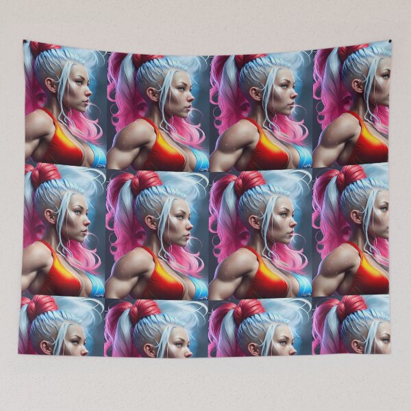 Item preview, Female fitness fighter designed and sold by Grimspencilart.
