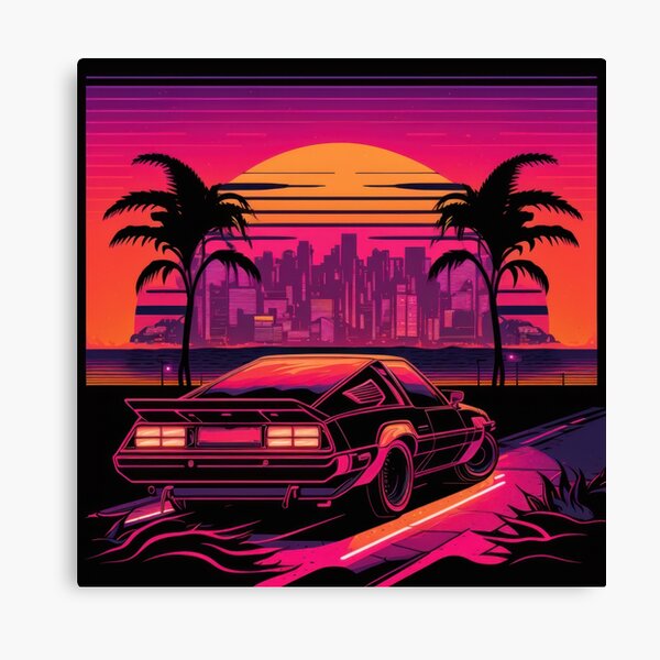 Tropical Synthwave Canvas Print