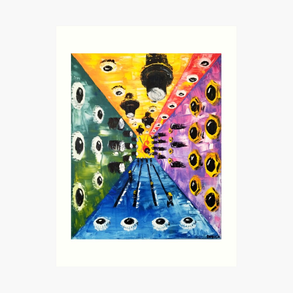 Modular Patio oil painting. Eurorack Synthesizer Surrealistic Artwork by Nicola on sale Dudich. Synth Art