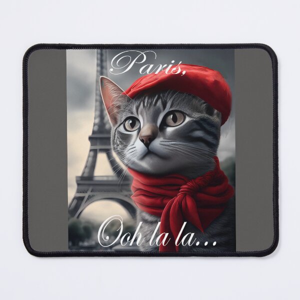 Item preview, Bonjour Paris Ooh la la French Cat Eiffel Tower designed and sold by Parisian252.