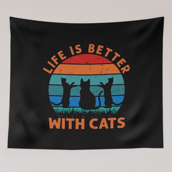 Item preview, Life Is Better With A Cat - Gift For Cat Lovers designed and sold by Prettygraphe.
