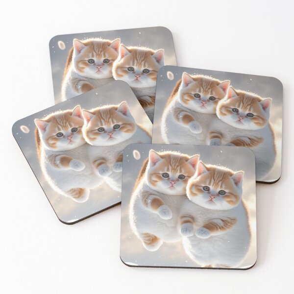 Item preview, Fat Couple kitten flying together, playing in the snow are very lovely photos 3k - 25 designed and sold by jetaiart.