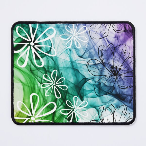 Item preview, Outline of flowers in Black and white in a colourful splash background designed and sold by ThamaraiSelvi.