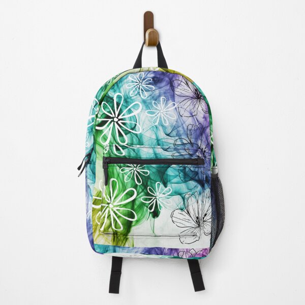 Item preview, Outline of flowers in Black and white in a colourful splash background designed and sold by ThamaraiSelvi.