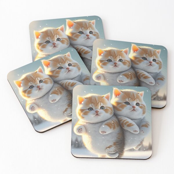 Item preview, Fat Couple kitten flying together, playing in the snow are very lovely photos 3k - 26 designed and sold by jetaiart.