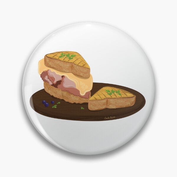 Item preview, Gourmet croque-monsieur served on its wooden plate designed and sold by Emilie BESSON.