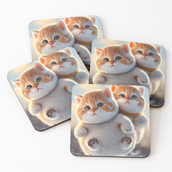 Item preview, Fat Couple kitten flying together, playing in the snow are very lovely photos 3k - 27 designed and sold by jetaiart.