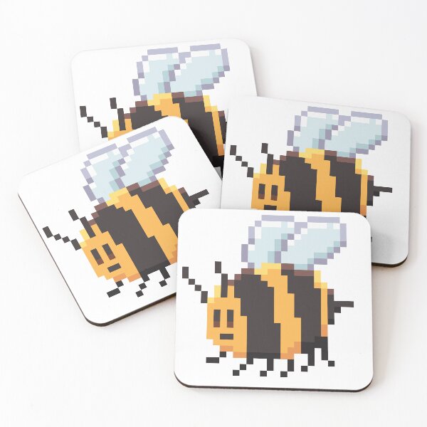Item preview, round pixel bee designed and sold by bluebubbletea4.